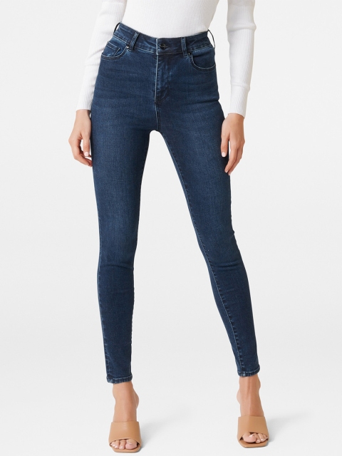 

Forever New Women Navy Blue Slim Fit Mid-Rise Clean Look Jeans