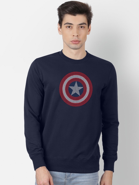 

Free Authority Men Navy Blue & Red Captain America Print Sweatshirt