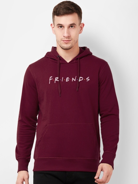 

Free Authority Men Maroon Solid Hooded Sweatshirt