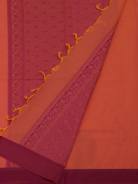 

Pothys Magenta & Orange Pure Cotton Woven Design Saree