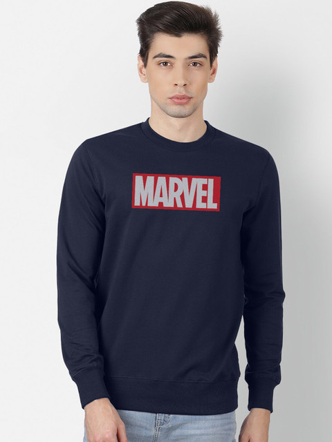 

Free Authority Men Navy Blue & Red Marvel Print Sweatshirt