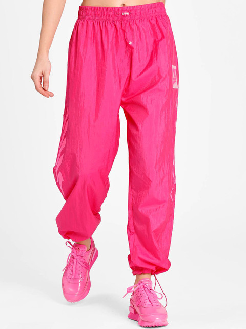

Puma Women Pink Printed Straight-Fit Evide Joggers