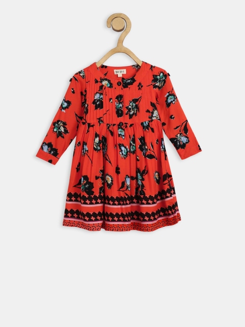 

Bella Moda Girls Red Printed A-Line Dress