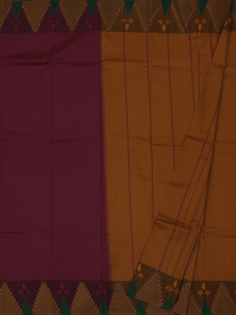 

Pothys Magenta & Yellow Art Silk Solid Saree