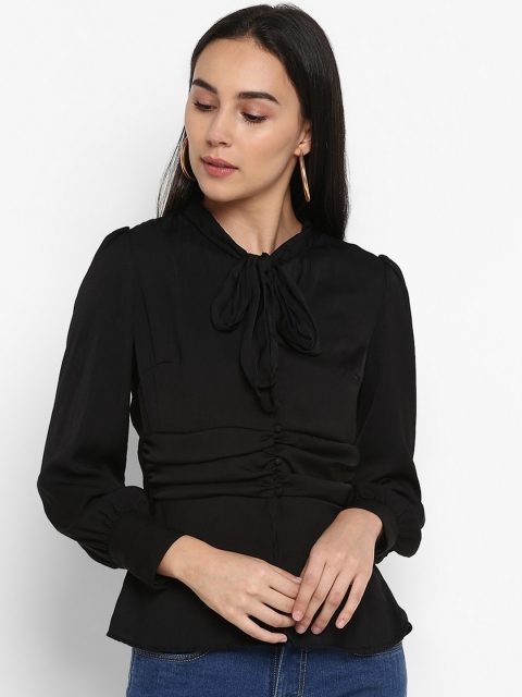 

FOSH Women Black Solid Top