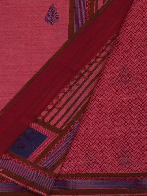 

Pothys Pink Printed Cotton Blend Saree