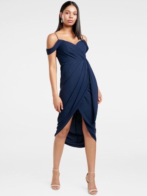 

Forever New Women Navy Blue Solid Sheath Dress