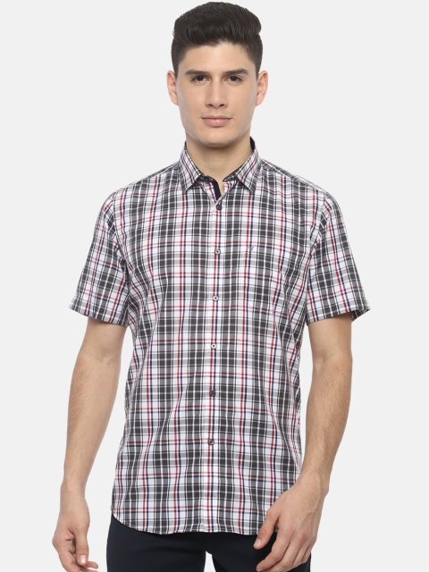 

Van Heusen Sport Men White & Grey Slim Fit Checked Casual Shirt
