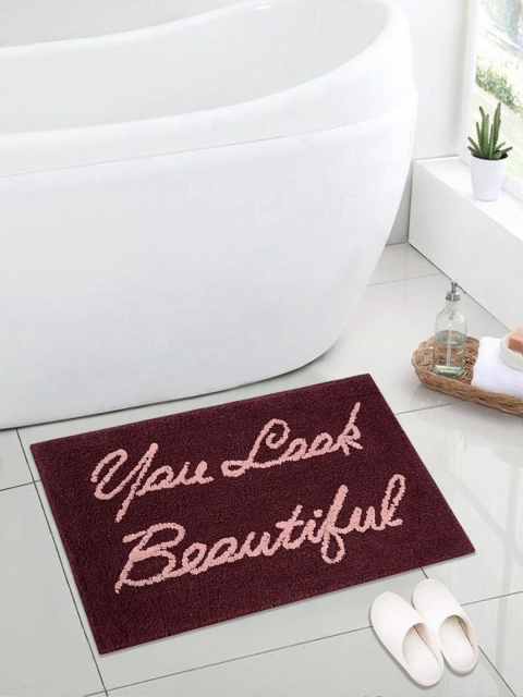 

Saral Home Burgundy & Pink Printed Anti-Skid Bath Rug