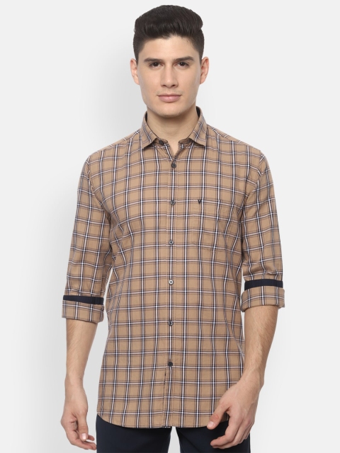

Van Heusen Sport Men Beige Slim Fit Checked Casual Shirt