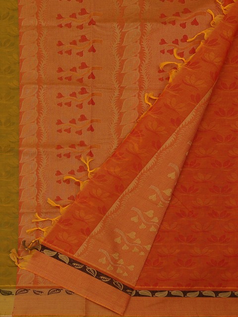 

Pothys Green & Orange Pure Cotton Woven Design Saree