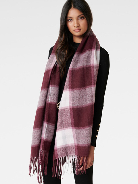 

Forever New Women Pink & White Checked Acrylic Scarf