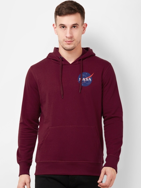 

Free Authority Men Maroon & Blue Nasa Printed Hooded Sweatshirt
