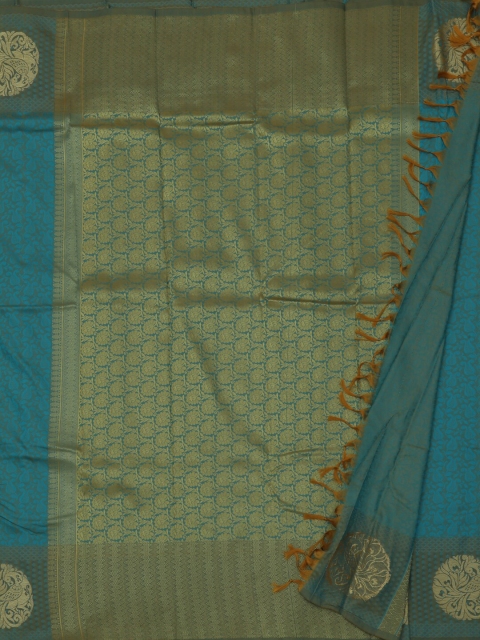 

Pothys Sea Green & Black Art Silk Checked Saree
