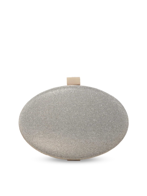 

Forever New Silver-Toned Textured Box Clutch