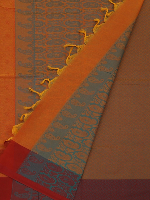

Pothys Orange & Grey Pure Cotton Woven Design Saree