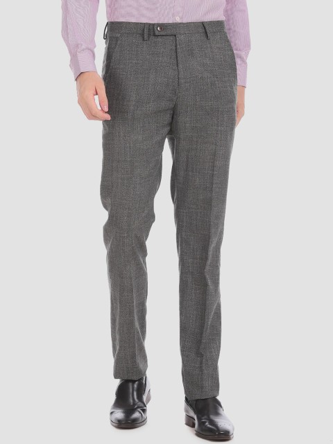 

Arrow Men Grey Regular Fit Solid Formal Trousers