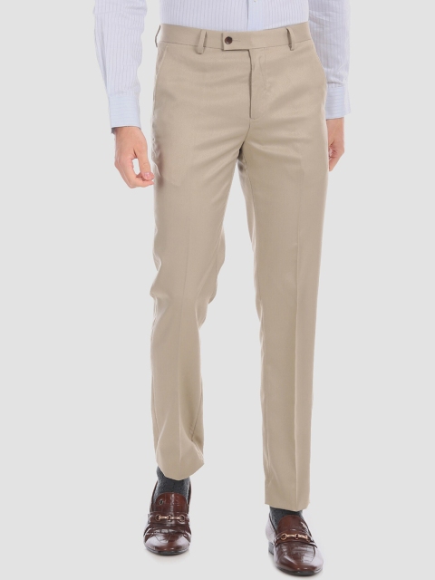 

Arrow Men Beige Regular Fit Solid Formal Trousers