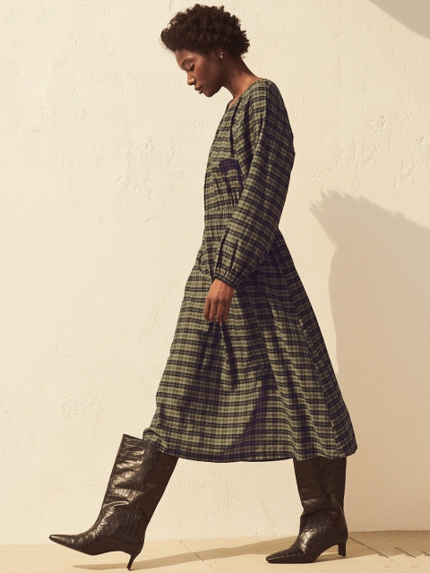 

H&M Women Olive Green Modal-Blend Dress