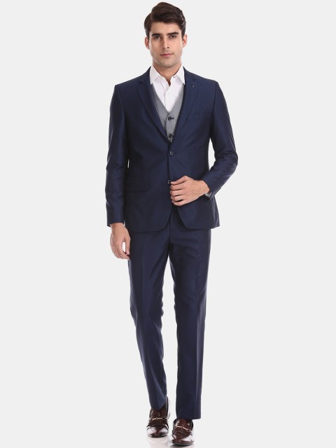 

Arrow Men Blue Solid Single-Breasted Formal Suit