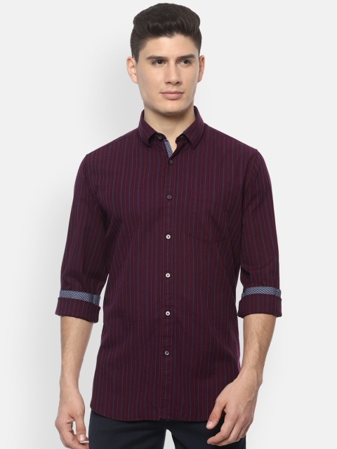 

Van Heusen Sport Men Maroon Slim Fit Striped Casual Shirt