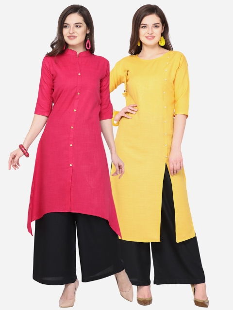 

Silk Bazar Women Multicoloured Pack of 2 Kurta Sets, Multi
