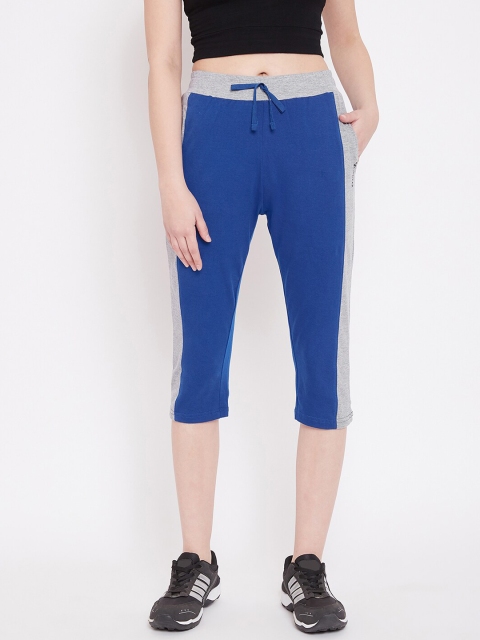 

C9 AIRWEAR Women Blue & Grey Solid Slim Fit Capris