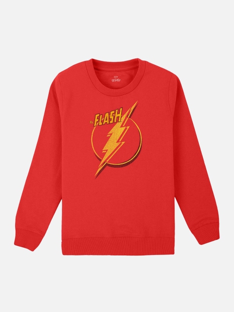 

Kids Ville Boys Red & Yellow Flash Printed Sweatshirt