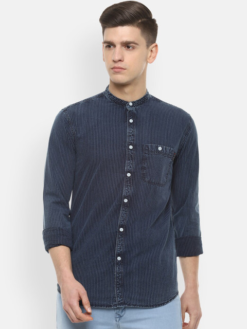

Louis Philippe Jeans Men Navy Blue Regular Fit Solid Casual Shirt