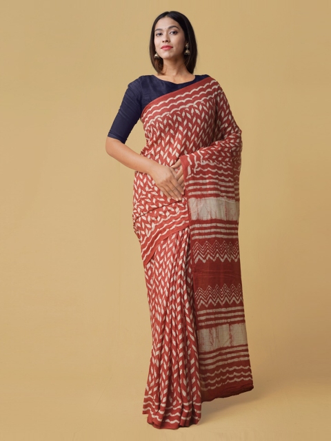 

Unnati Silks Red Pure Cotton Printed Kota Saree