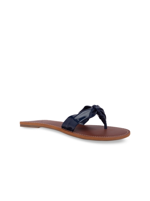 

Inc 5 Women Navy Blue Solid Open Toe Flats