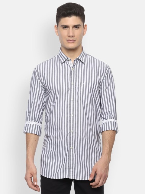 

Van Heusen Sport Men White & Grey Slim Fit Striped Casual Shirt