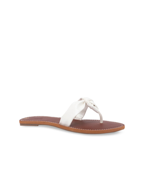 

Inc 5 Women White Solid Open Toe Flats