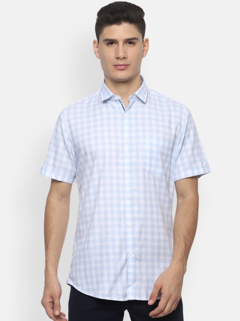 

Van Heusen Sport Men Blue & White Slim Fit Checked Casual Shirt