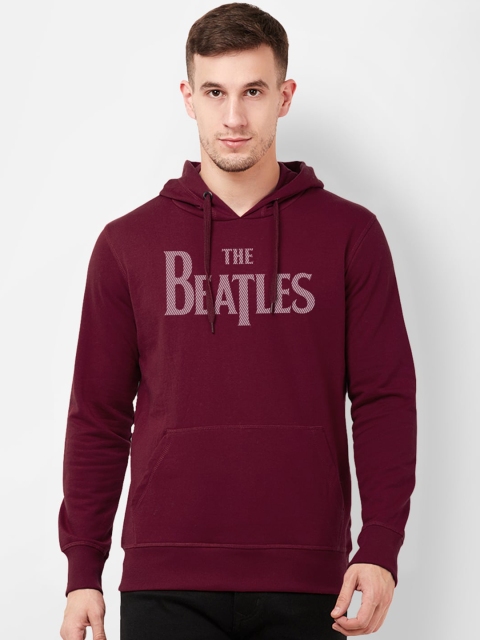 

Free Authority Men Maroon The Beatles Printed Hooded Sweatshirt
