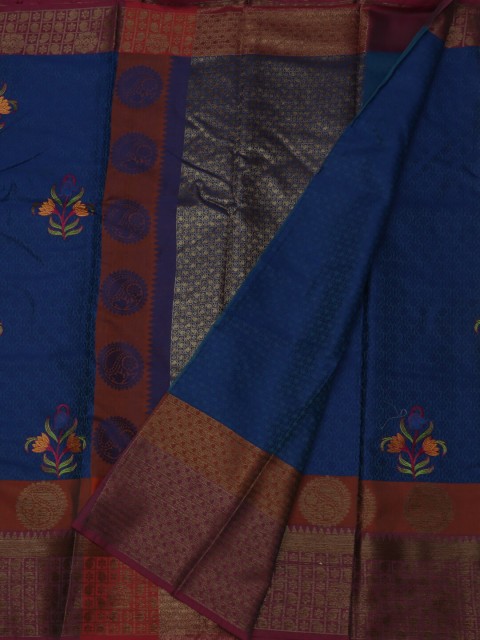 

Pothys Blue & Red Art Silk Woven Design Saree