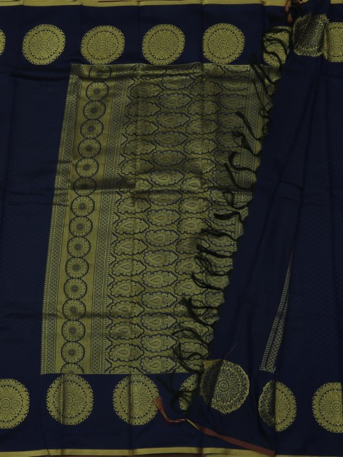

Pothys Navy Blue Woven Design Art Silk Saree