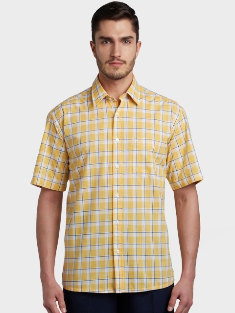 

ColorPlus Men Yellow Regular Fit Checked Casual Shirt