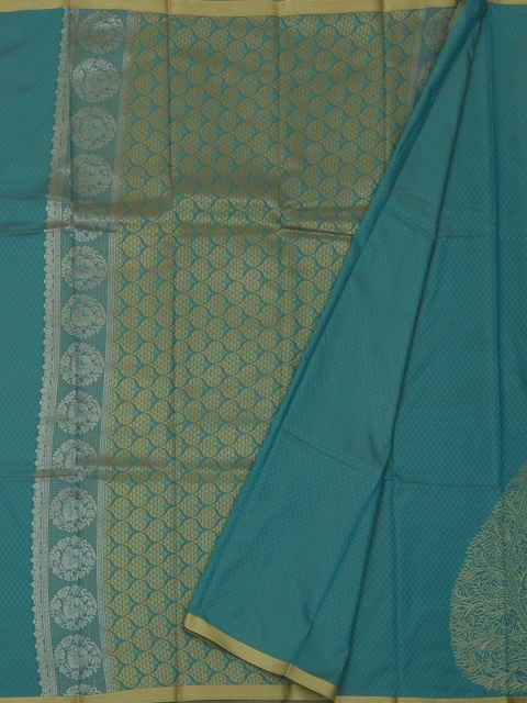 

Pothys Blue & Gold-Toned Art Silk Woven Design Saree