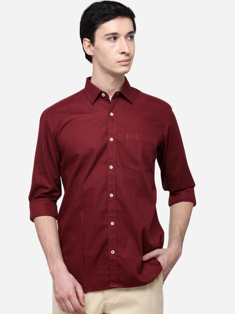

JADE BLUE Men Maroon Tailored Fit Solid Casual Shirt