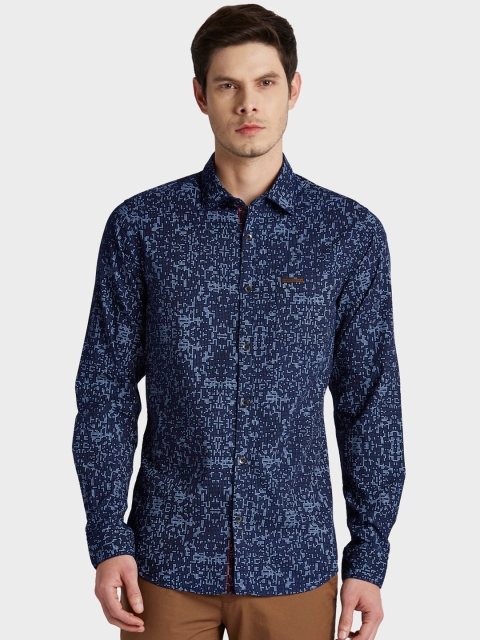 

ColorPlus Men Navy Blue Regular Fit Printed Casual Shirt
