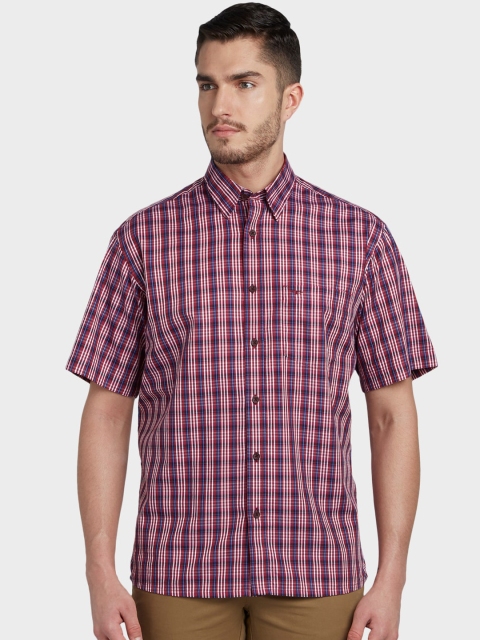 

ColorPlus Men Red & White Regular Fit Checked Casual Shirt