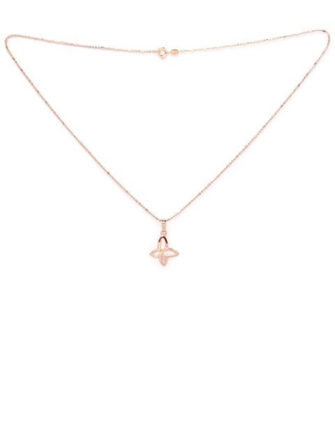 

Globus Rose Gold-Toned CZ Studded Necklace