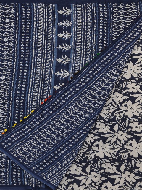 

Pothys Blue Striped Pure Cotton Saree