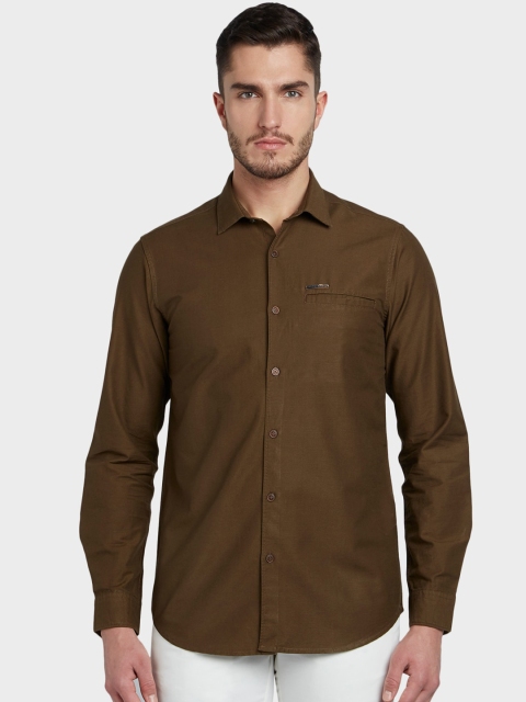 

ColorPlus Men Olive Green Regular Fit Solid Casual Shirt