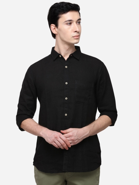 

JADE BLUE Men Black Slim Fit Solid Casual Shirt