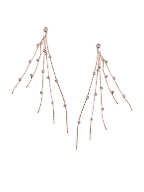 

Globus Rose Gold-Plated Contemporary Drop Earrings