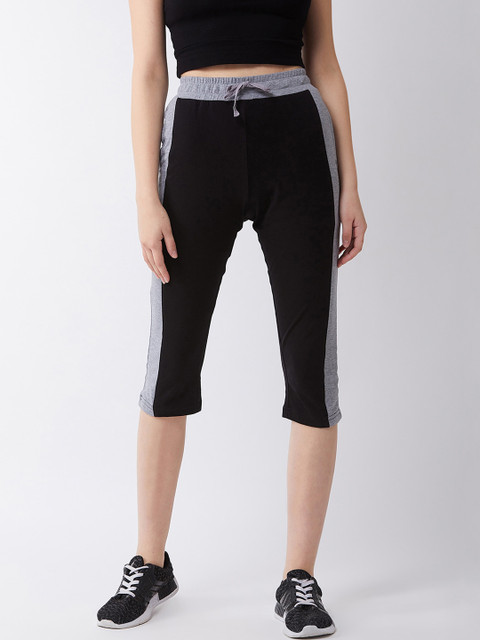 

C9 AIRWEAR Women Black Solid Slim Fit Capris