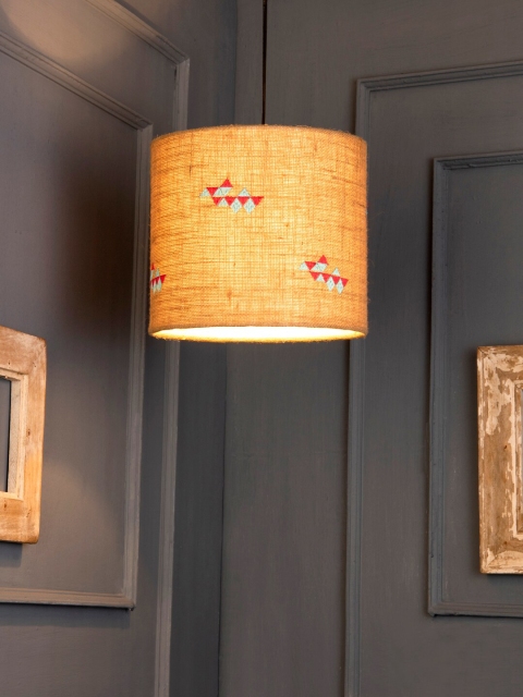 

green girgit Beige Embroidered Contemporary Ceiling Lantern