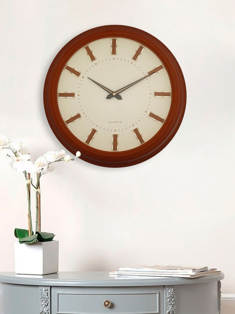 

eCraftIndia Red Handcrafted Round Solid Analogue 37 x 37 cm Wall Clock
